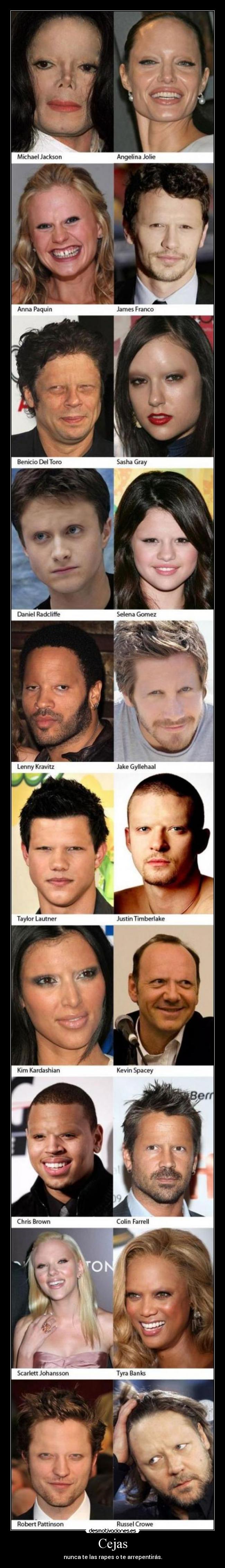 Cejas - nunca te las rapes o te arrepentirás.