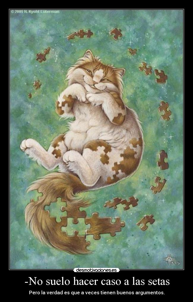-No suelo hacer caso a las setas -