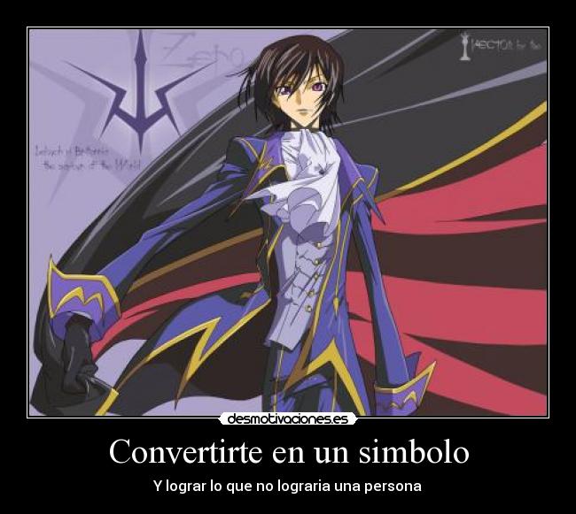 carteles code geass zero lelouch britannia simbolo justicia desmotivaciones