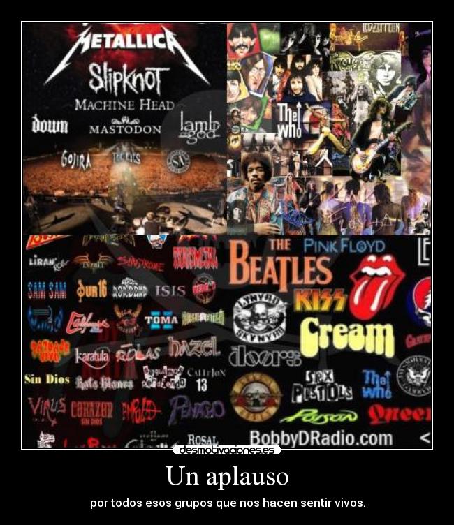 carteles pink floyd the beatles slipknot the who queen doors aerosmith desmotivaciones