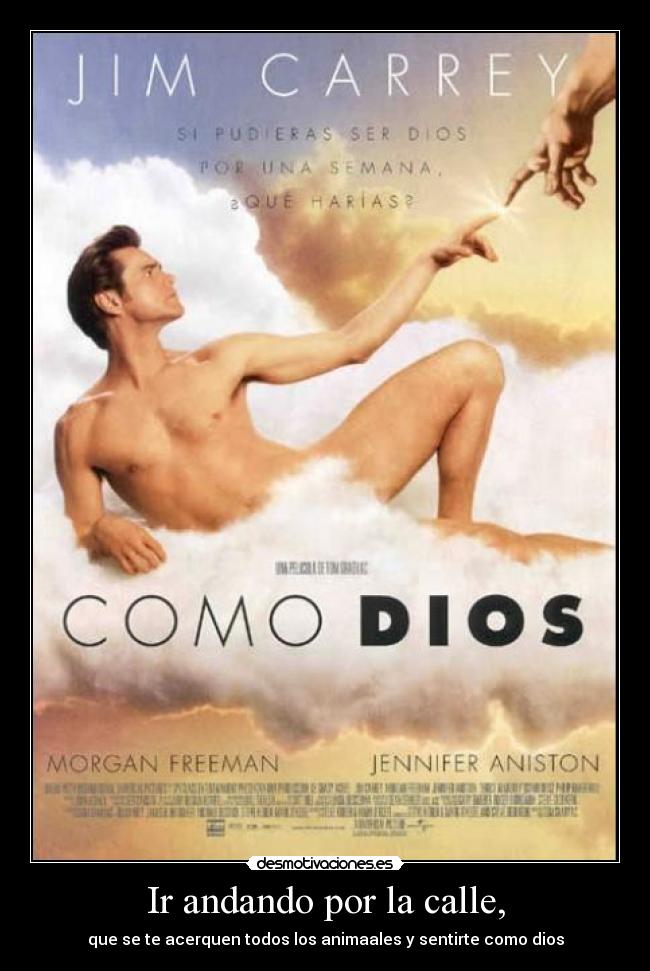 Ir andando por la calle, - que se te acerquen todos los animaales y sentirte como dios