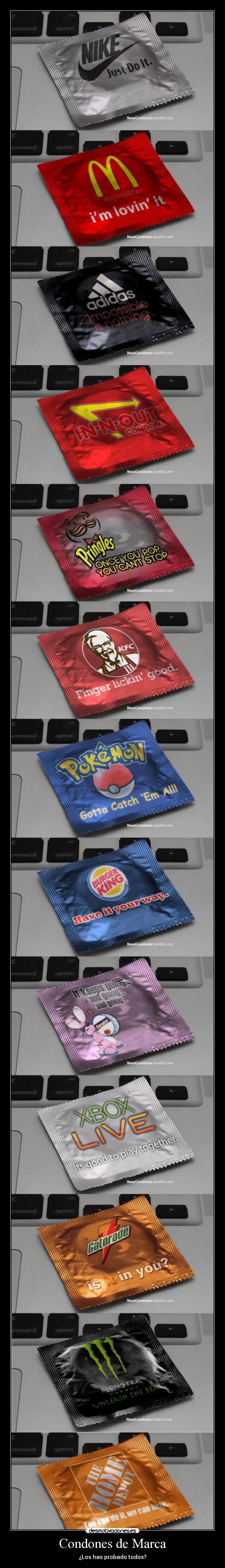 carteles condones nike donalds adidas in-n-out pringles kfc pokemon burger king energizer xbox gatorade desmotivaciones