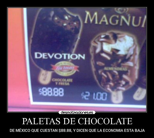 PALETAS DE CHOCOLATE -