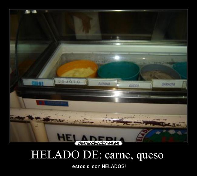 HELADO DE: carne, queso  - estos si son HELADOS!