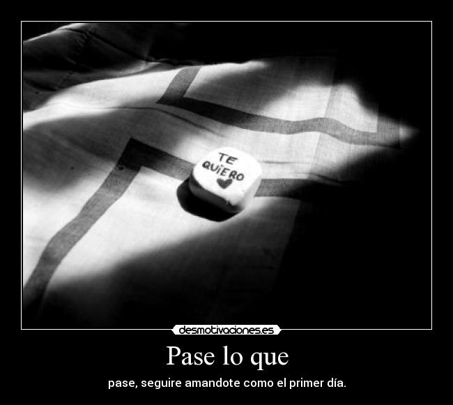 Pase lo que - pase, seguire amandote como el primer día.