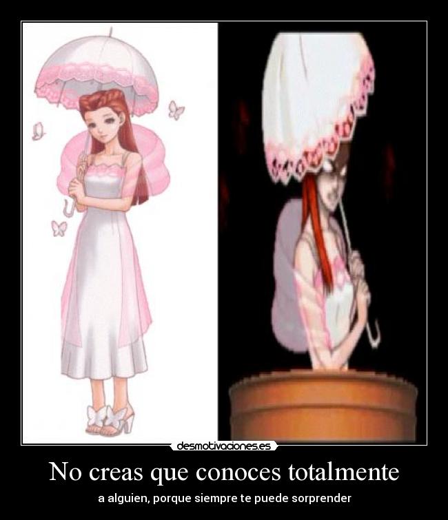 No creas que conoces totalmente -