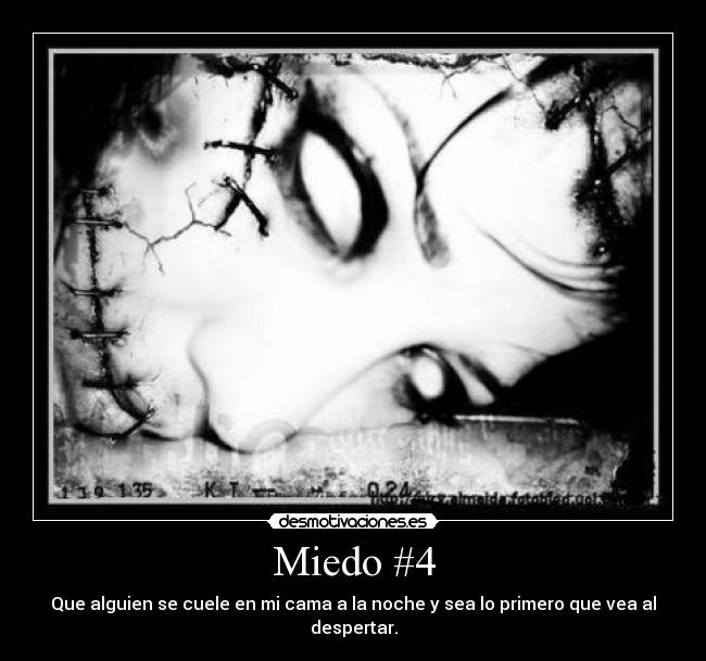 Miedo #4 - Que alguien se cuele en mi cama a la noche y sea lo primero que vea al despertar.