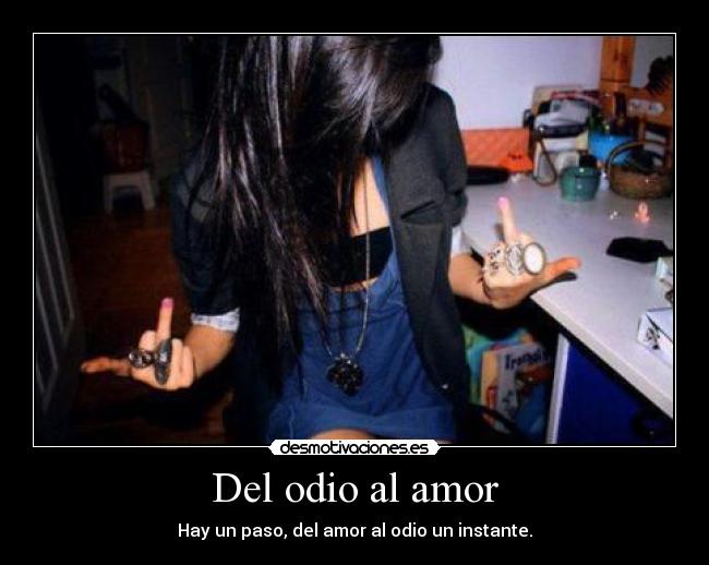 Del odio al amor - Hay un paso, del amor al odio un instante.