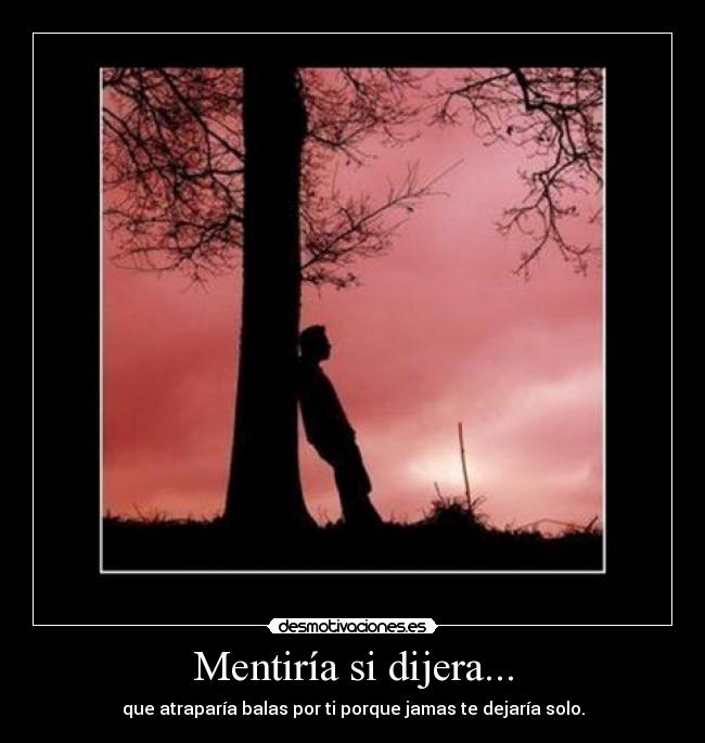 Mentiría si dijera... - que atraparía balas por ti porque jamas te dejaría solo.