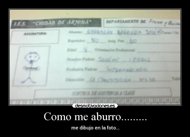 Como me aburro......... - me dibujo en la foto...