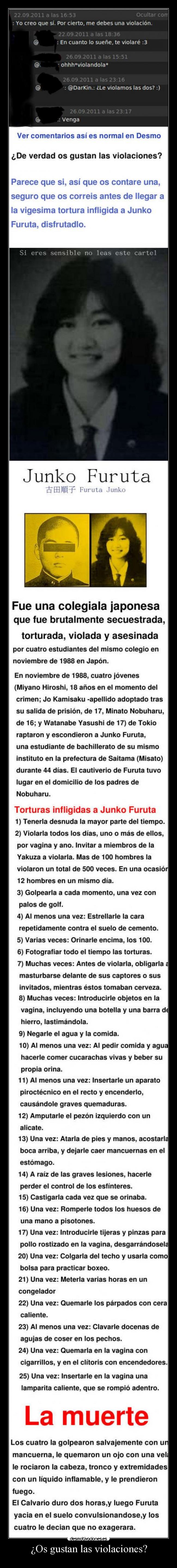 ¿Os gustan las violaciones? -