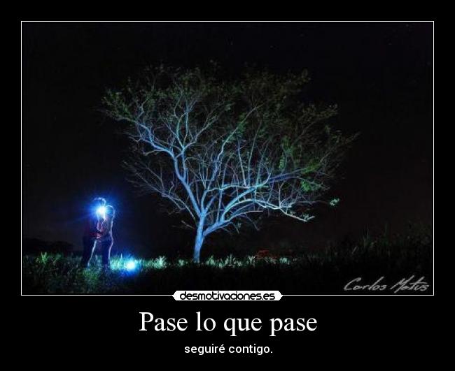 Pase lo que pase - seguiré contigo.