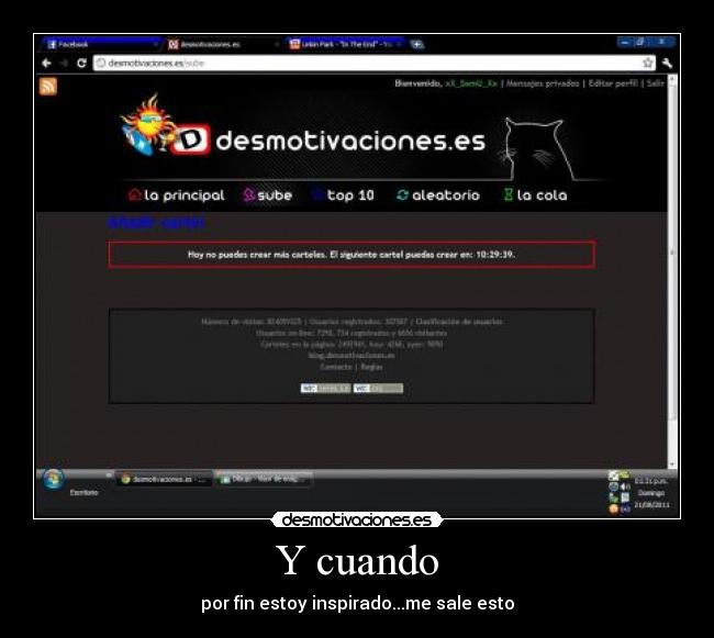 Y cuando - por fin estoy inspirado...me sale esto