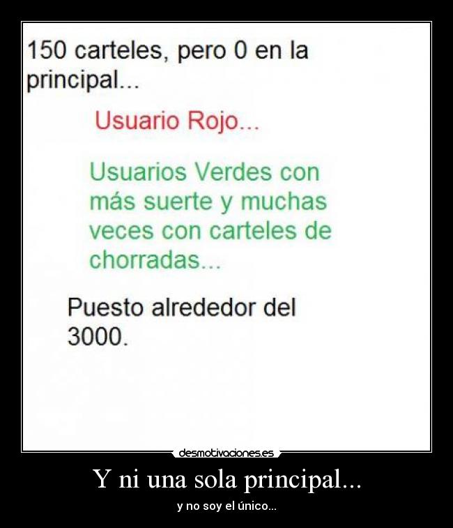 Y ni una sola principal... -