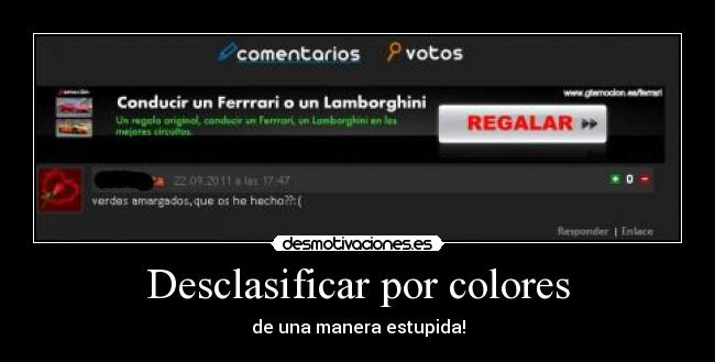 Desclasificar por colores - de una manera estupida!