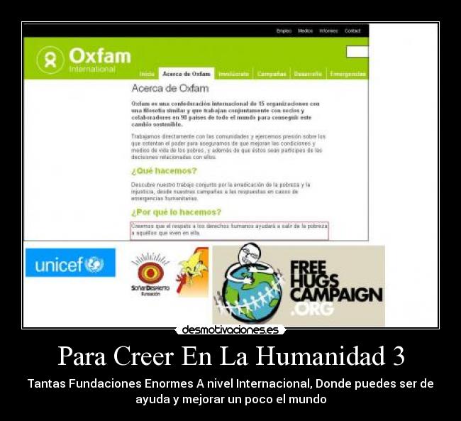 carteles humanidad fe fundaciones respuestas mundo desmotivaciones