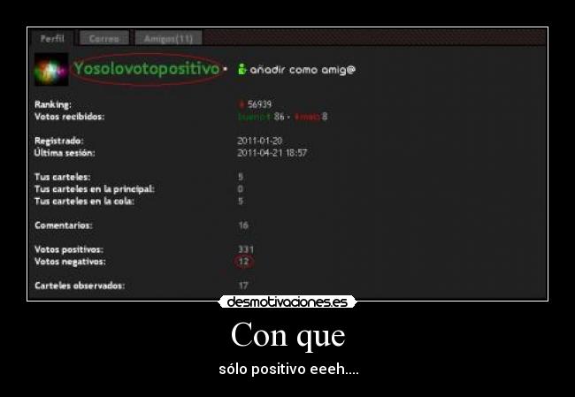 Con que - sólo positivo eeeh....