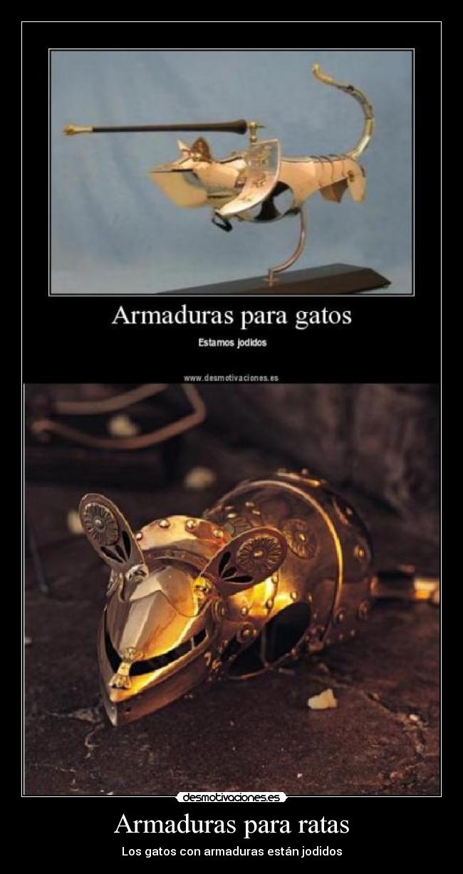 Armaduras para ratas - Los gatos con armaduras están jodidos