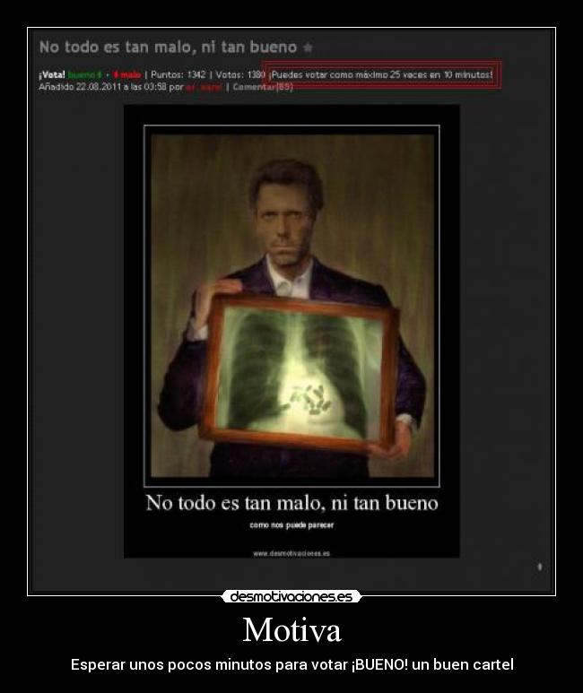 Motiva - Esperar unos pocos minutos para votar ¡BUENO! un buen cartel
