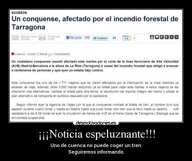 ¡¡¡Noticia espeluznante!!! - Uno de cuenca no puede coger un tren.
Seguiremos informando.