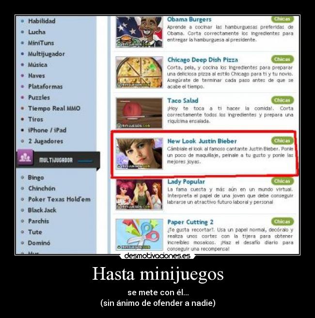 Hasta minijuegos - se mete con él...
(sin ánimo de ofender a nadie)