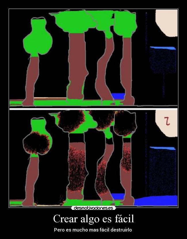 Crear algo es fácil - Pero es mucho mas fácil destruirlo 