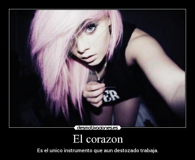 El corazon - Es el unico instrumento que aun destozado trabaja.