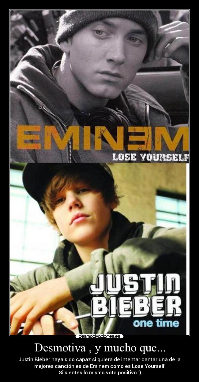 carteles eminem justin bieber mockingbird lose yourself desmotivaciones