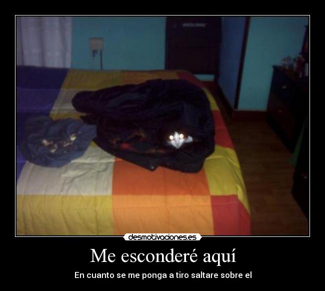 Me esconderé aquí - En cuanto se me ponga a tiro saltare sobre el