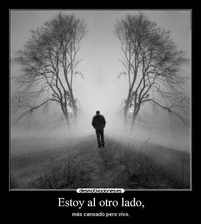 Estoy al otro lado, - más cansado pero vivo.