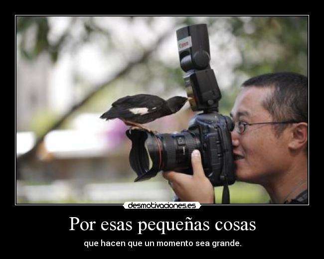 Por esas pequeñas cosas - que hacen que un momento sea grande.
