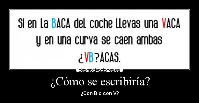 ¿Cómo se escribiría? - ¿Con B o con V?