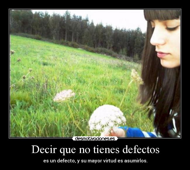 Decir que no tienes defectos - es un defecto, y su mayor virtud es asumirlos.