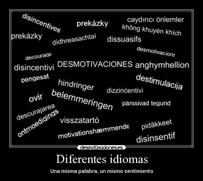 Diferentes idiomas -