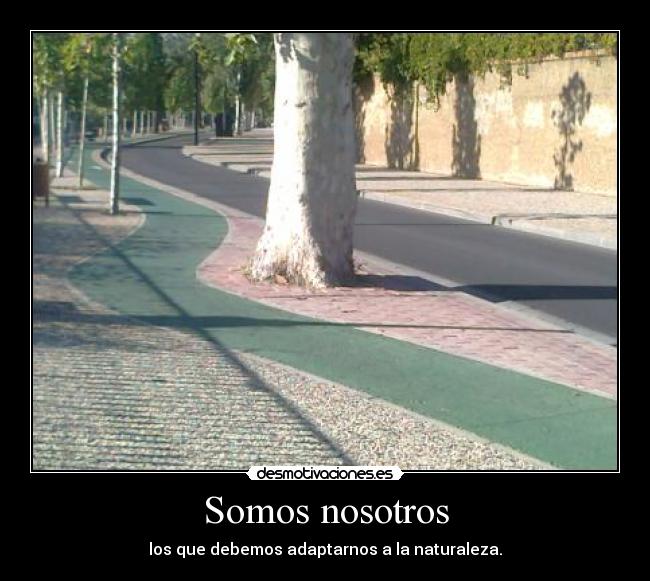 Somos nosotros - los que debemos adaptarnos a la naturaleza.