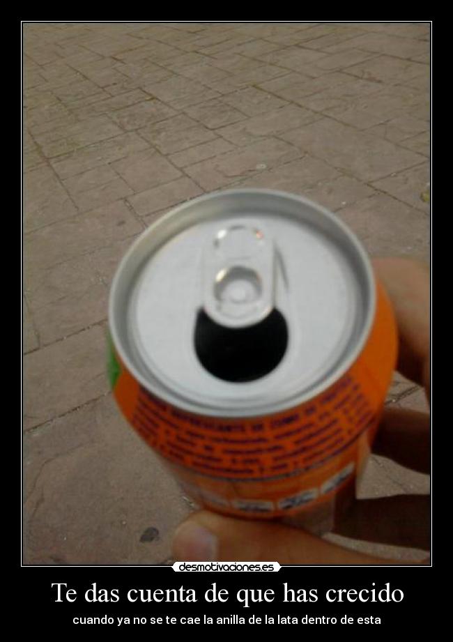 Te das cuenta de que has crecido - 