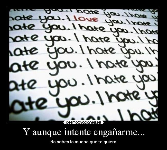 carteles aunque intente enganarme sabes mucho que quiero desmotivaciones