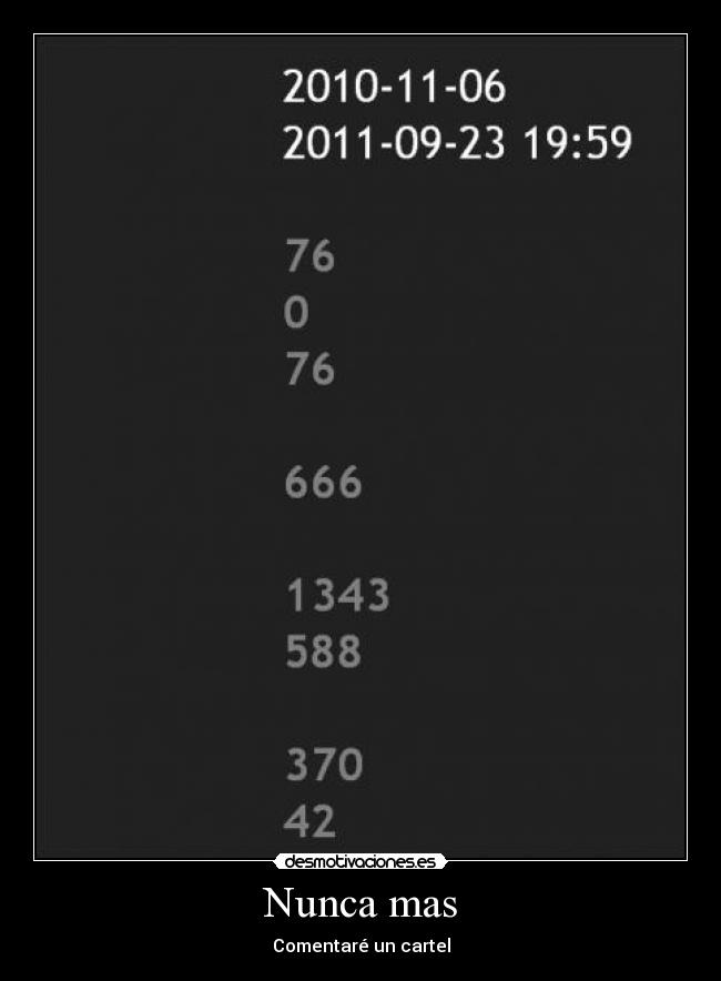 Nunca mas - Comentaré un cartel