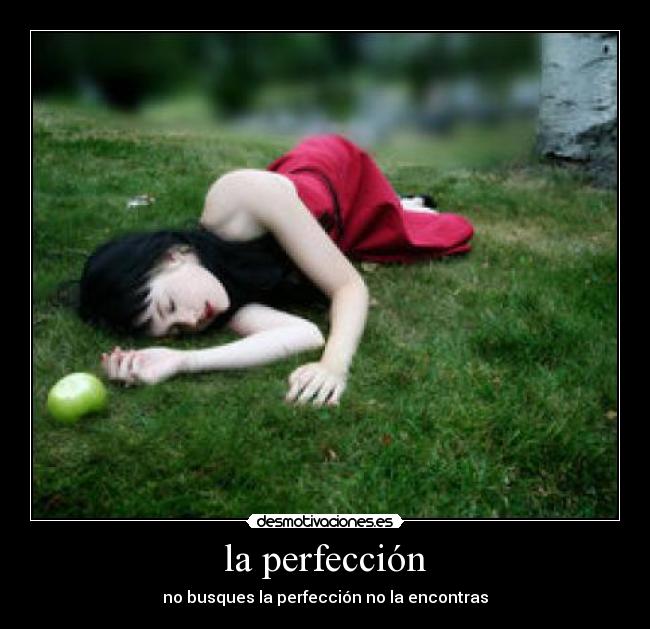 la perfección - no busques la perfección no la encontras