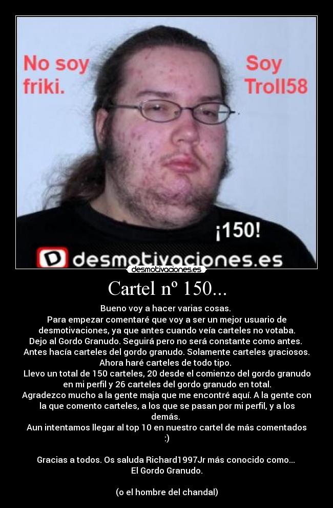 carteles 150 gordo granudo desmotivaciones