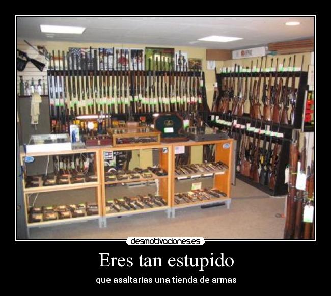 Eres tan estupido - que asaltarías una tienda de armas
