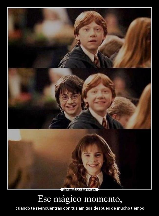 Ese mágico momento, - cuando te reencuentras con tus amigos después de mucho tiempo