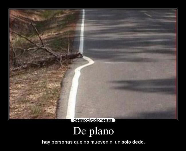 De plano - hay personas que no mueven ni un solo dedo.