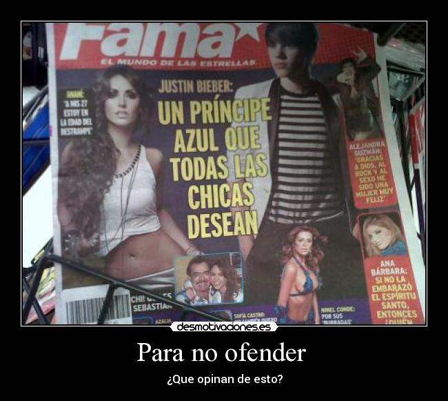 Para no ofender  - ¿Que opinan de esto?