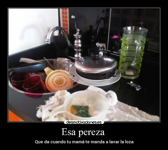 Esa pereza - Que da cuando tu mamá te manda a lavar la loza