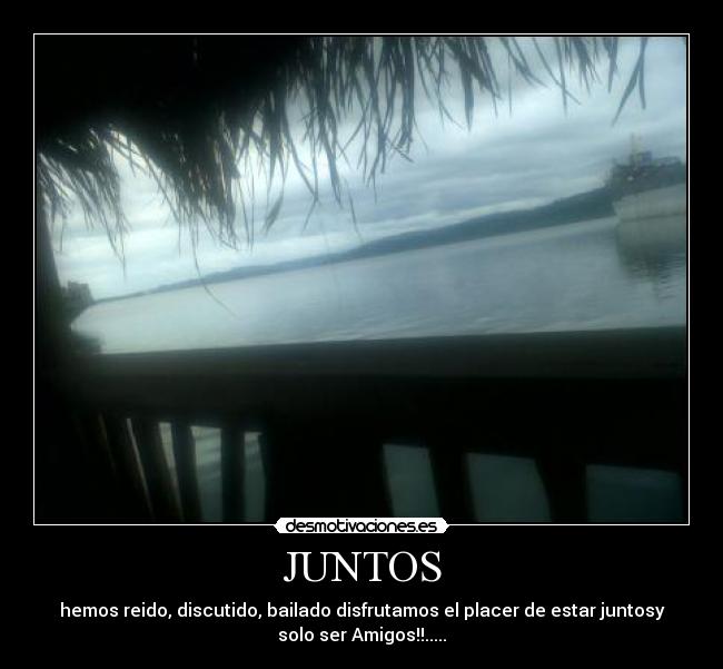 JUNTOS - hemos reido, discutido, bailado disfrutamos el placer de estar juntosy
solo ser Amigos!!.....