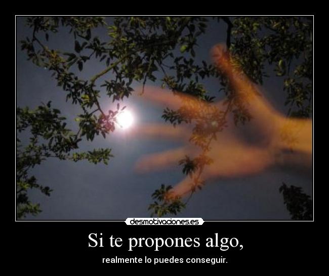 Si te propones algo, - 