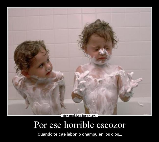 Por ese horrible escozor - Cuando te cae jabon o champu en los ojos...
