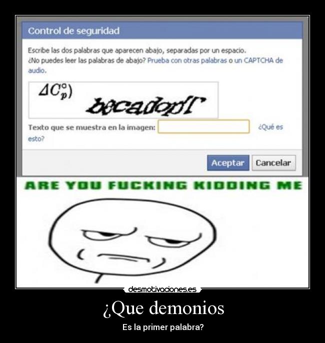 ¿Que demonios - Es la primer palabra?