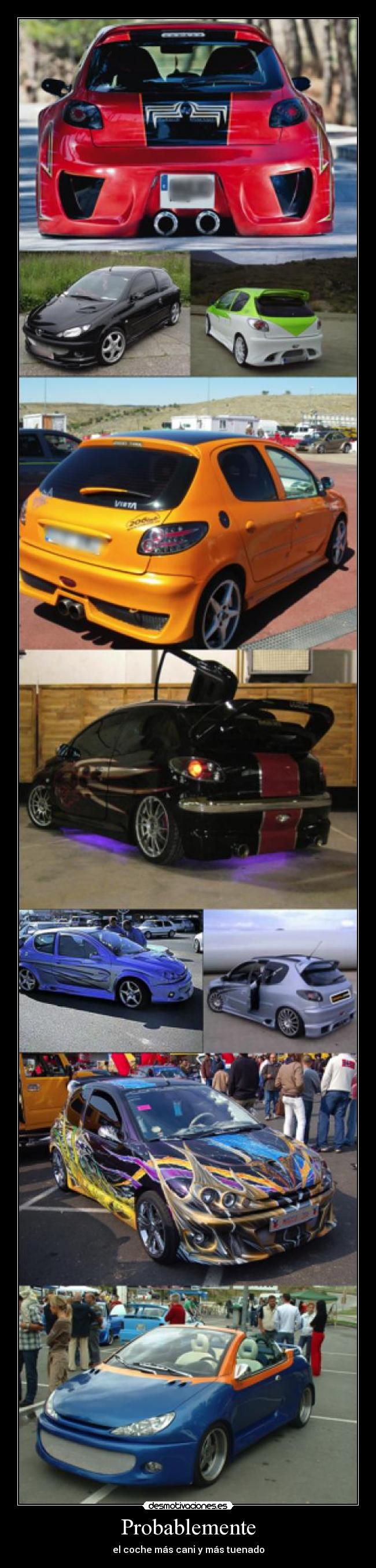 carteles probablemente coche mas cani mas tuneado desmotivaciones